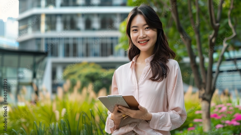 Canvas Prints A woman with tablet