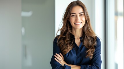 The professional woman smiling