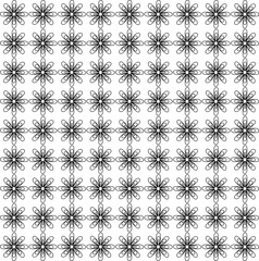 Floral seamless pattern in black on white background