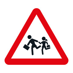 DANGER TRAFFIC SIGNS OF SPAIN, P-21 - School Crossing