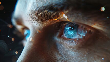 futuristic digital eye data network and cyber security technology background