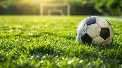 Vibrant green grass sports field background