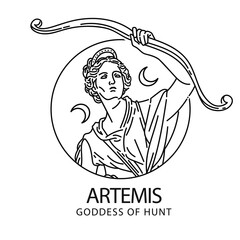 Artemis Illustration with Line Drawing