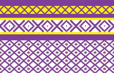 Geometric ethnic oriental ikat seamless pattern tradition Design for background, carpet, wallpaper, clothing, wrapping, Batik, fabric, and Vector illustration. embroidery style.