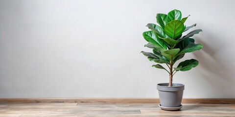 Fiddle-leaf fig tree plant in pot isolated on background, Fiddle-leaf fig, Tree, Plant, Pot, Green leaves, Ornamental