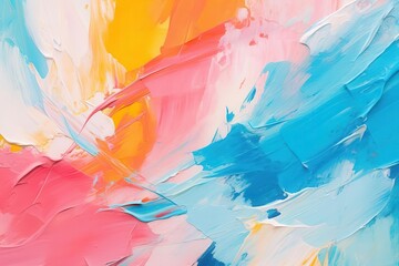 Obraz premium Abstract painting with bold brushstrokes, close up, creative expression, vibrant, blend mode, artist studio backdrop