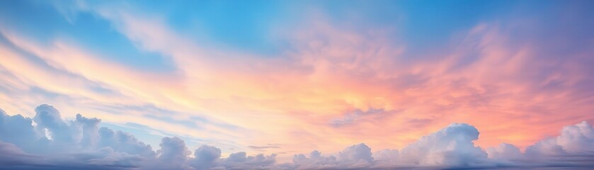 Obraz premium Cloudy sky with dramatic formations, selective focus, atmospheric tension, vibrant, overlay, horizon backdrop