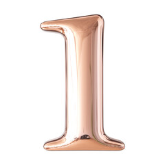 Rose Gold 3D Number 1