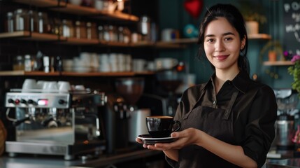 The barista with espresso cup