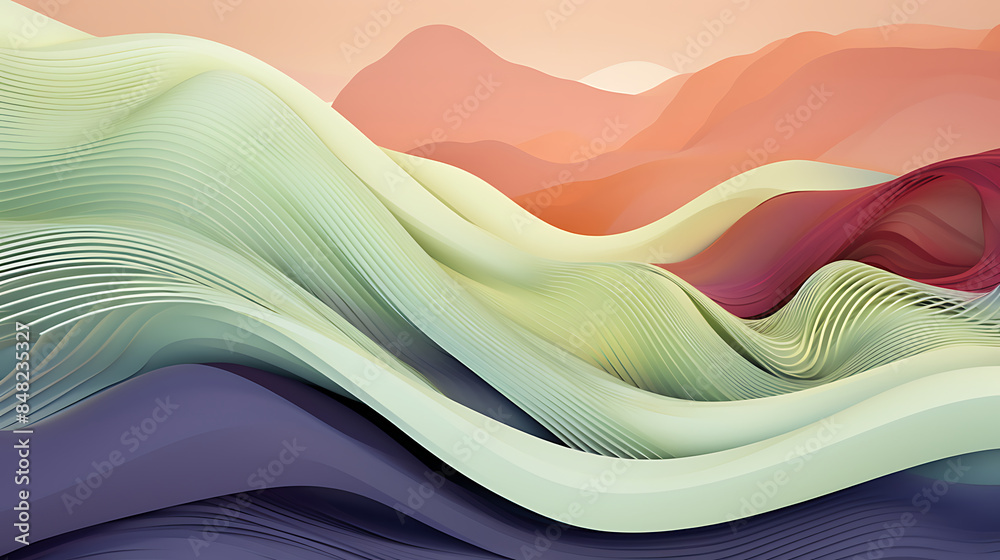 Sticker abstract background with waves