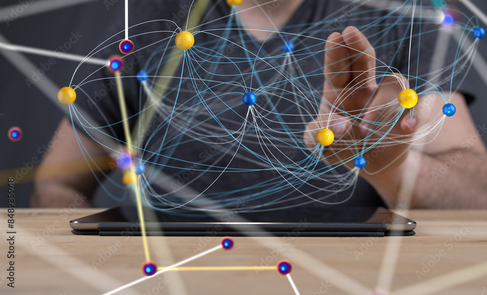 Aufkleber conference digital network and data concept 3d