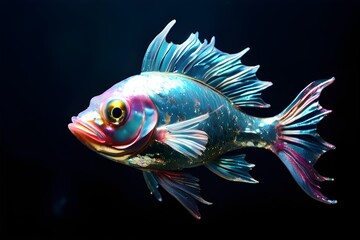 Fototapeta premium Colorful fish isolated in black 