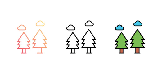 Pines icon design with white background stock illustration