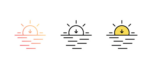 Sunset icon design with white background stock illustration