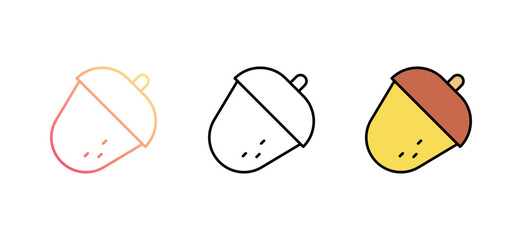 Acorn icon design with white background stock illustration