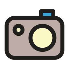Camera icon, vector illustration, filled style, best used for web