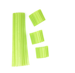 Top view of celery isolated on white background