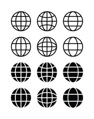 vector web icon. website icon or Globe icon set vector illustration.
