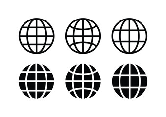 vector web icon. website icon or Globe icon set vector illustration.
