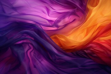 Obraz premium Vibrant flowing fabrics in purple, orange, and blue hues