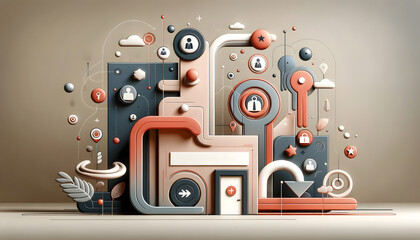 Obraz premium talent retention business problem 3D illustration background