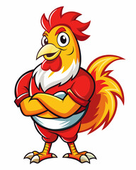 rooster mascot logo illustration, isolated background