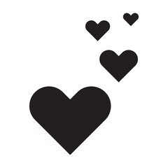 heart black icon vector eps