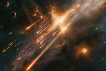 Space Scene with Stars and Planets