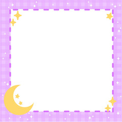 Note paper purple moon star cute