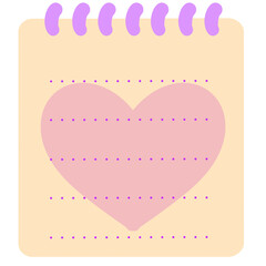 Note book with heart for memo 