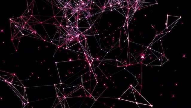 3d colored abstract plexus connected with lines. business, communication, and technology background with lines and dots. Loopable sequence version 01