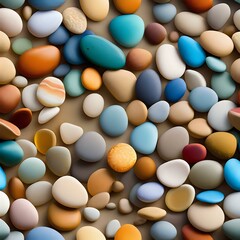 Colorful Pebbles at Sunset Beach
