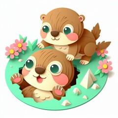 Obraz premium Happy groundhog day background,Generative Ai