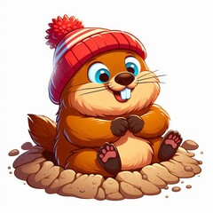 Happy groundhog day background,Generative Ai