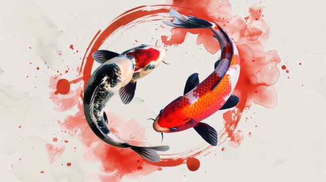 koi fish with the yin yang concept
