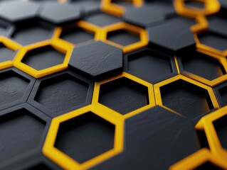 Black and Yellow Hexagons Pattern