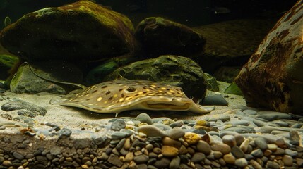Fototapeta premium River Stingray Potamotrygon falkneri with Large Spots