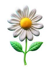 White daisy flower on transparent background
