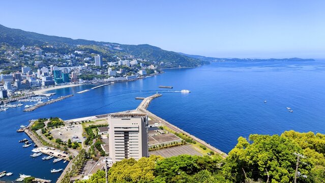 Top View to Atami City, Shizuoka Prefecture, Japan