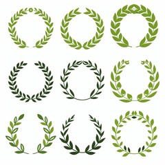 Obraz premium Vector illustration of wheat ear. Round shape icon frame border