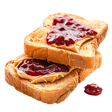 Peanut butter and strawberry jam toast
