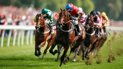 Fierce competition between racehorses