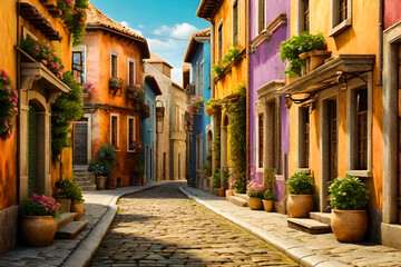 Colorful old buildings and alleys