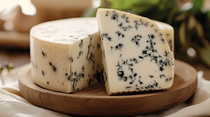 Moldy cheese with distinctive patterns