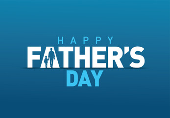 Happy Father's day concept vector background. Father and kid with text happy father's day.