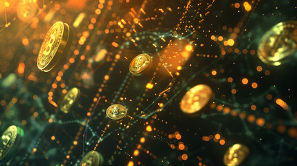 datos digitales de red virtual datos de criptomonedas de bitcoin economia digital y tecnologia electronica