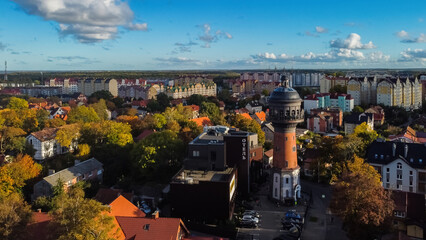 Zelenogradsk, Russia - October 9, 2022: Cityscape Cranz top ariel view