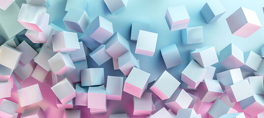 Obraz premium Serene Blend: Sky Blue and Baby Pink Background with Diverse Patterns for a Tranquil Wallpaper