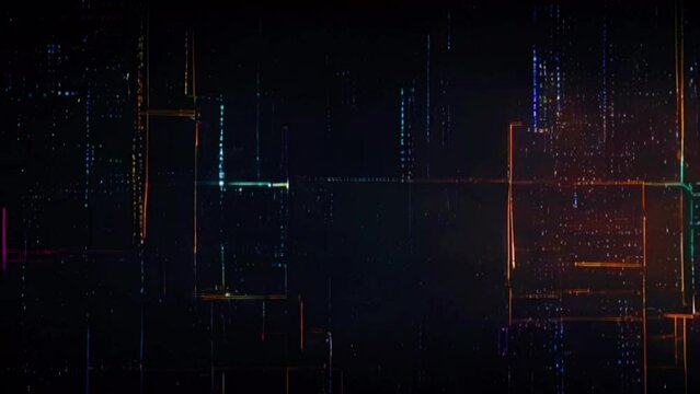 Animated abstract technology dark background random dots and grid, simple Background wallpaper animation video