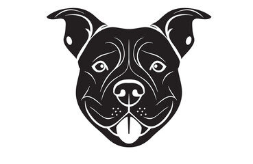 A black and white drawing of a dog's head